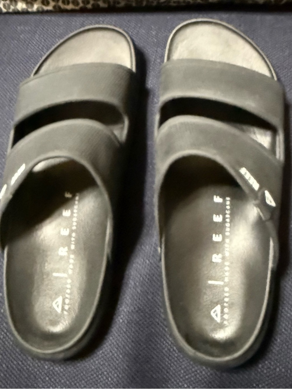 Reef Men's Black Double-Strap Slide Sandals